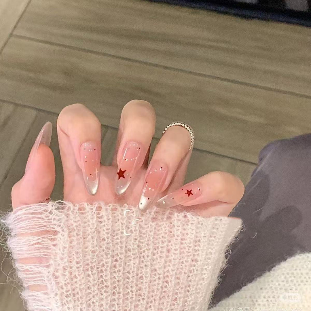 Elegant Star-Embellished Nail Extensions Kalsten