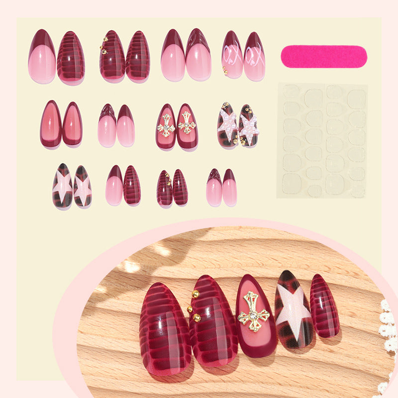 Premium Decorative Press-On Nail Set with Glamorous Accents Kalsten