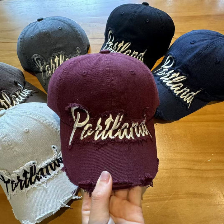 Unisex Distressed Cotton Baseball Cap Kalsten