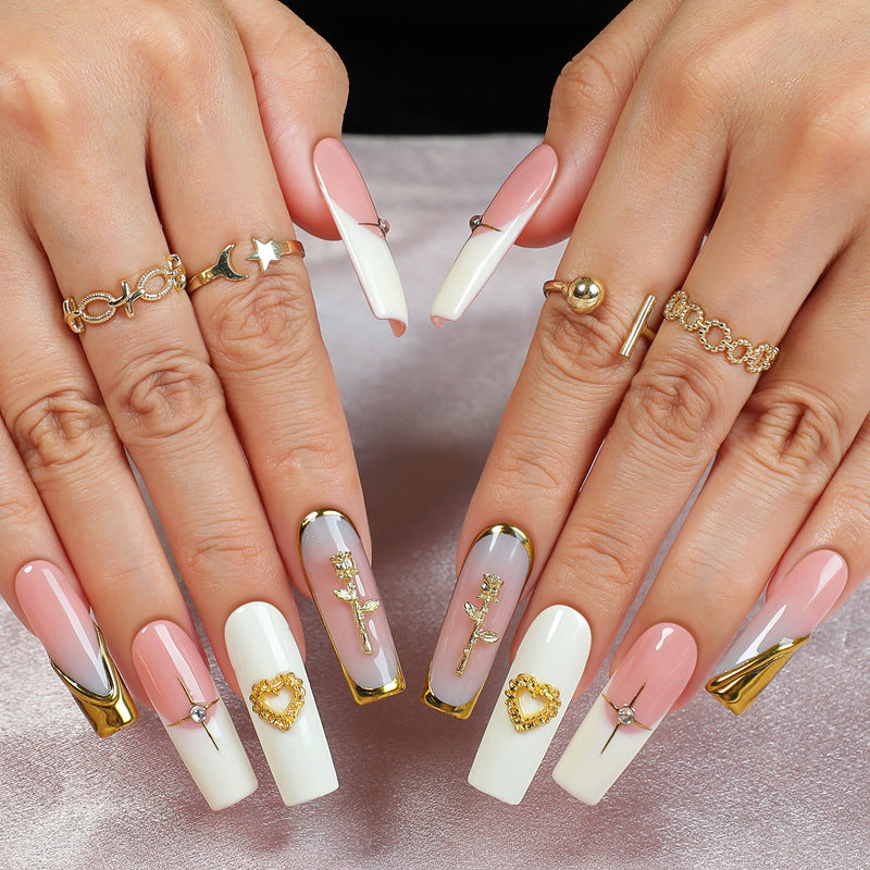 Acrylic nail set with glamorous decorations Kalsten