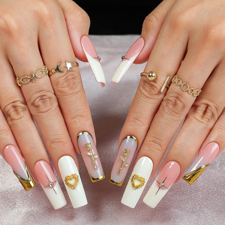 Acrylic nail set with glamorous decorations Kalsten