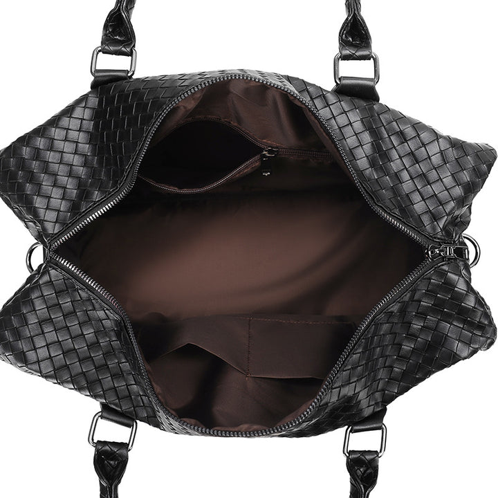 Woven Leather Travel Duffel Kalsten