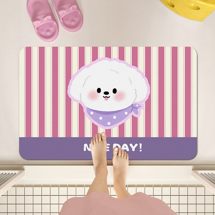 Playful Dog-Themed Bath Mat Kalsten