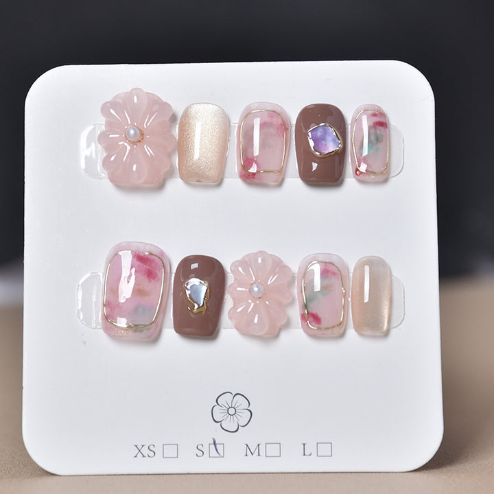 Elegant Nail Art Extensions with Pearl Accents Kalsten
