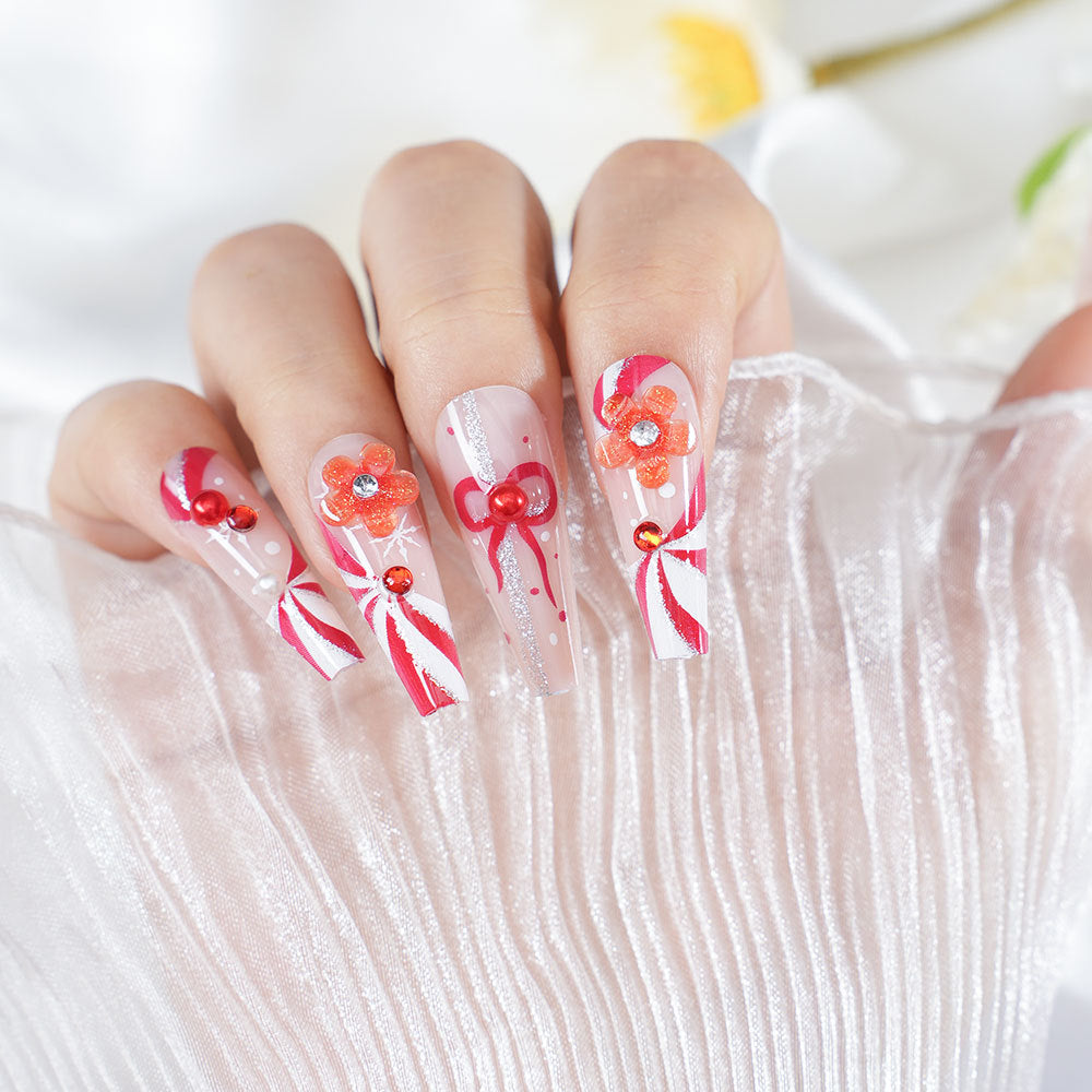 Decorative Floral Nail Tips Kalsten
