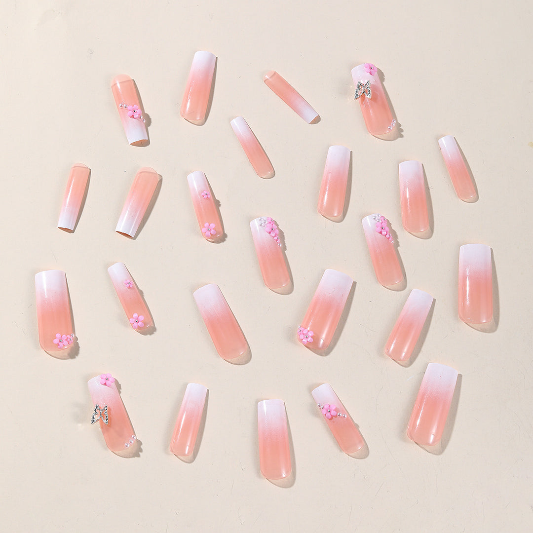 Floral Embellished Press-On Nail Art Kalsten