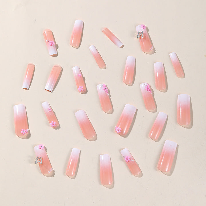 Floral Embellished Press-On Nail Art Kalsten