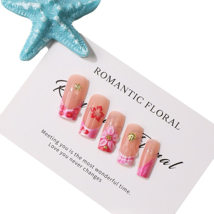 Romantic Floral Press-On Nail Design Kalsten