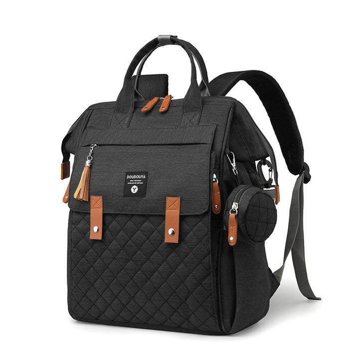 Multifunctional Quilted Diaper Backpack Kalsten
