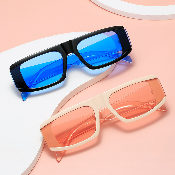 Women's fashionable sunglasses with futuristic design and transparent frame Kalsten