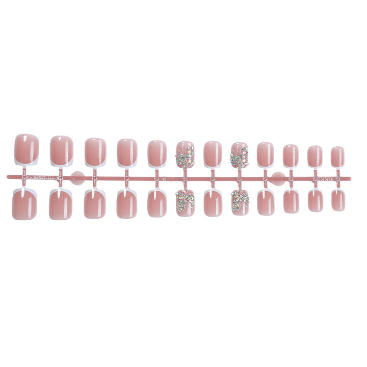 Decorative Press-On Nail Set with Butterfly and Gem Accents kalsten