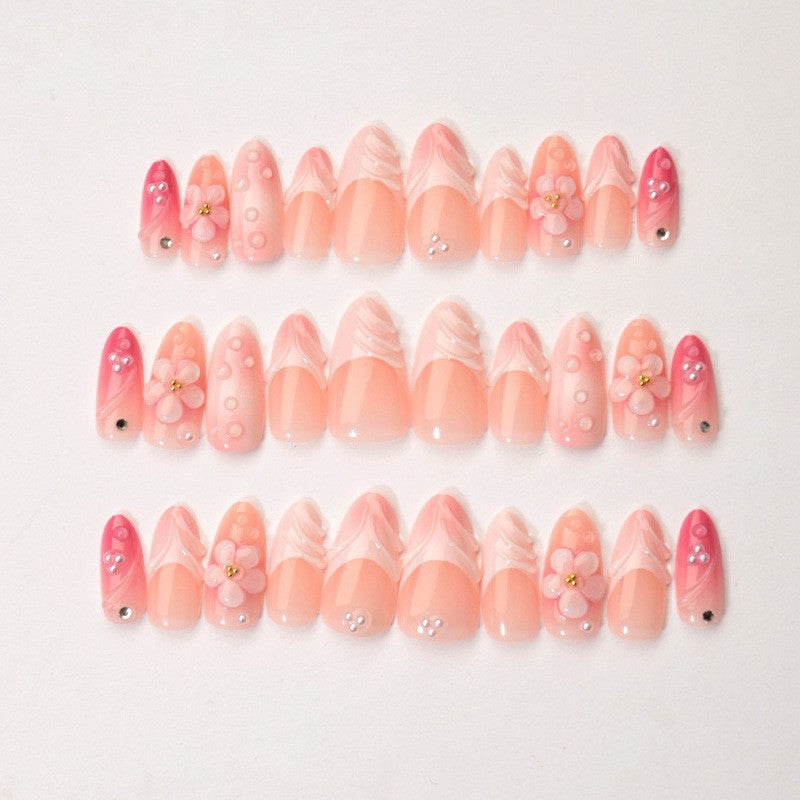 Elegant Floral Design Fake Nails Kalsten