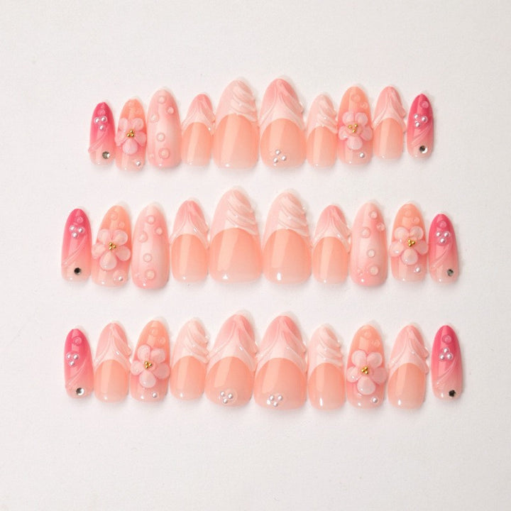 Elegant Floral Design Fake Nails Kalsten