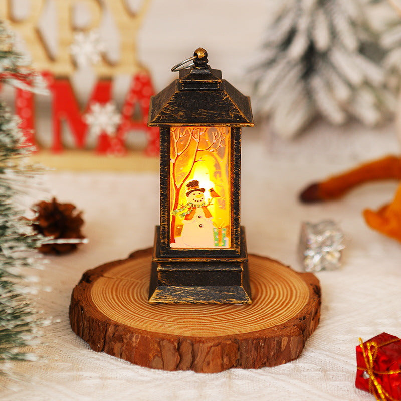 Nostalgic LED Christmas lantern with movable Santa motif Kalsten