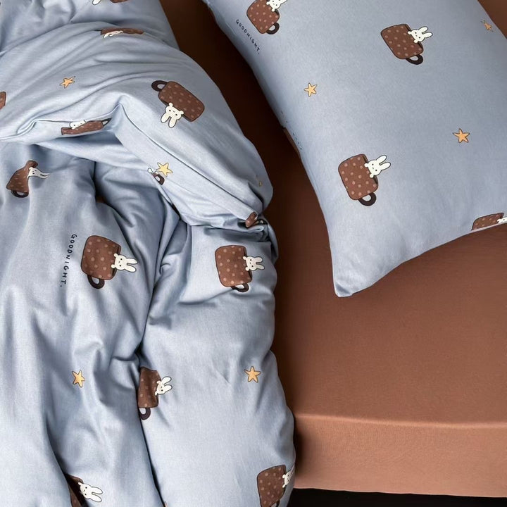 Cotton jersey bedding set with cute dog motif and fine cotton touch