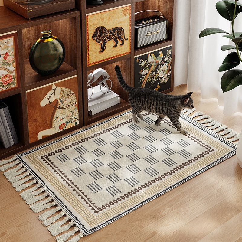 Decorative Area Rug with Fringed Edges Kalsten