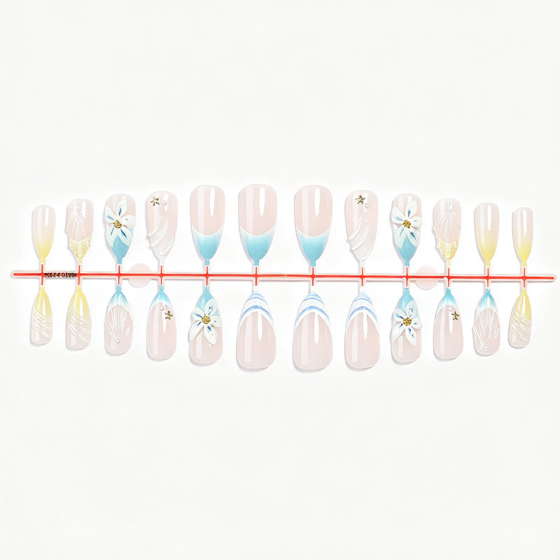 Premium Floral Art Press-On Nail Set Kalsten