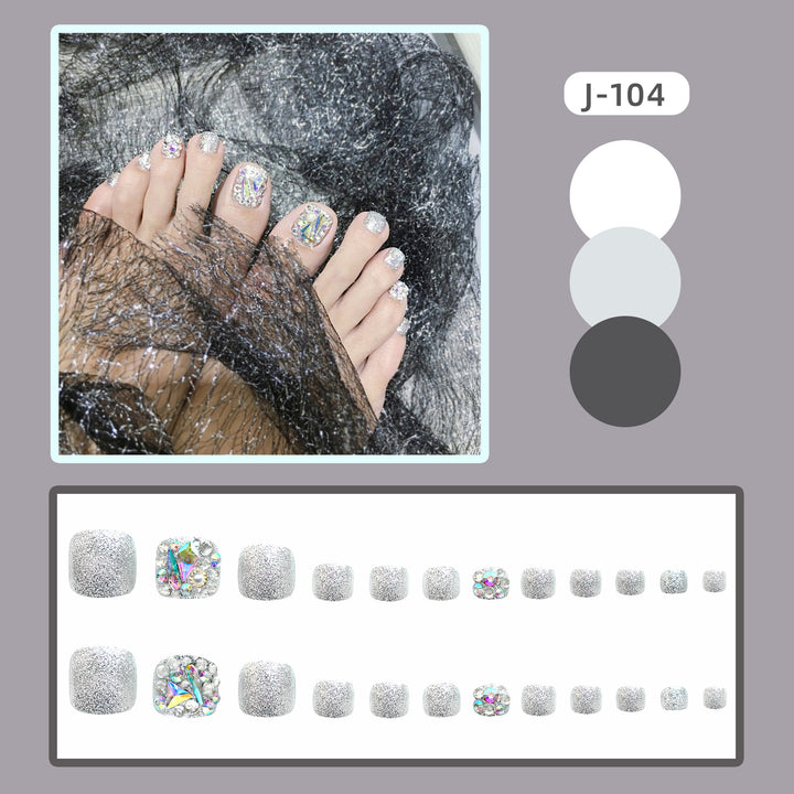 Sparkling Rhinestone Press-On Toenails Kalsten