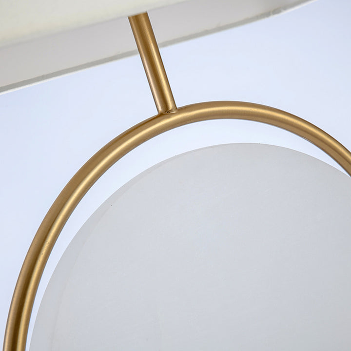 Modern Table Lamp with Circular Base and Fabric Shade
