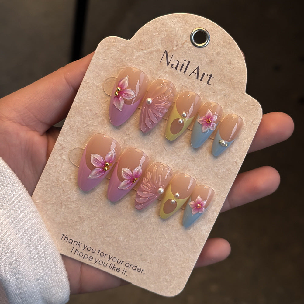 Elegant Floral-Inspired Press-On Nail Set Kalsten