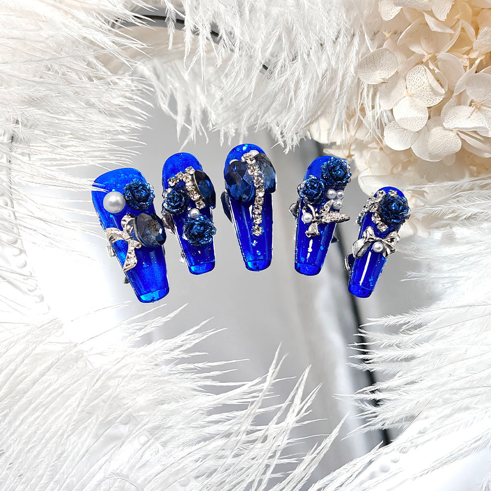 Glamorous artificial nails with floral decoration Kalsten