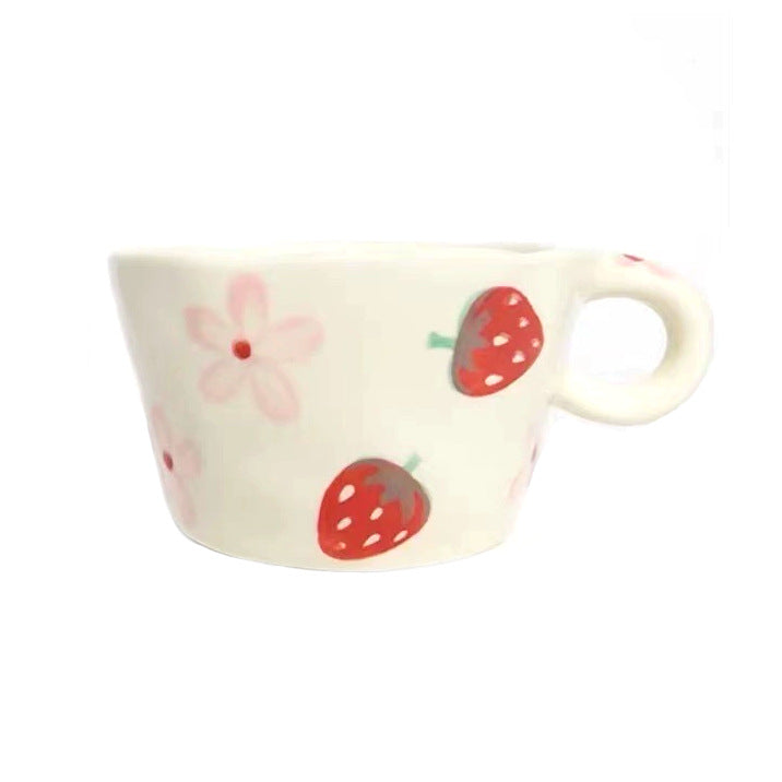 Ceramic mug with hand-painted penguin pattern