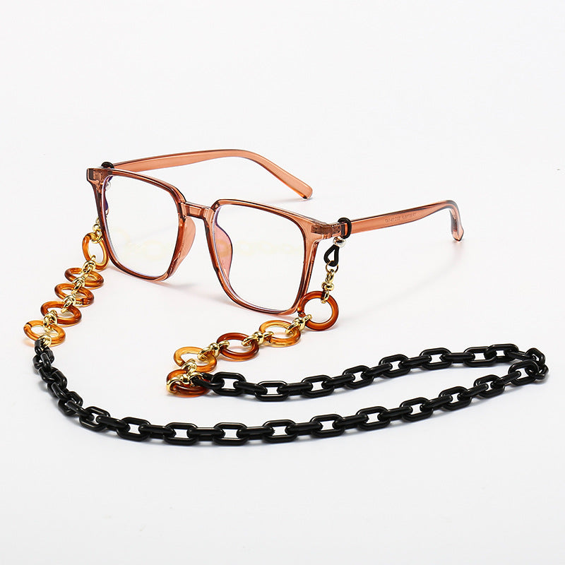 Fashionable Square Frame Glasses with Decorative Chain Kalsten