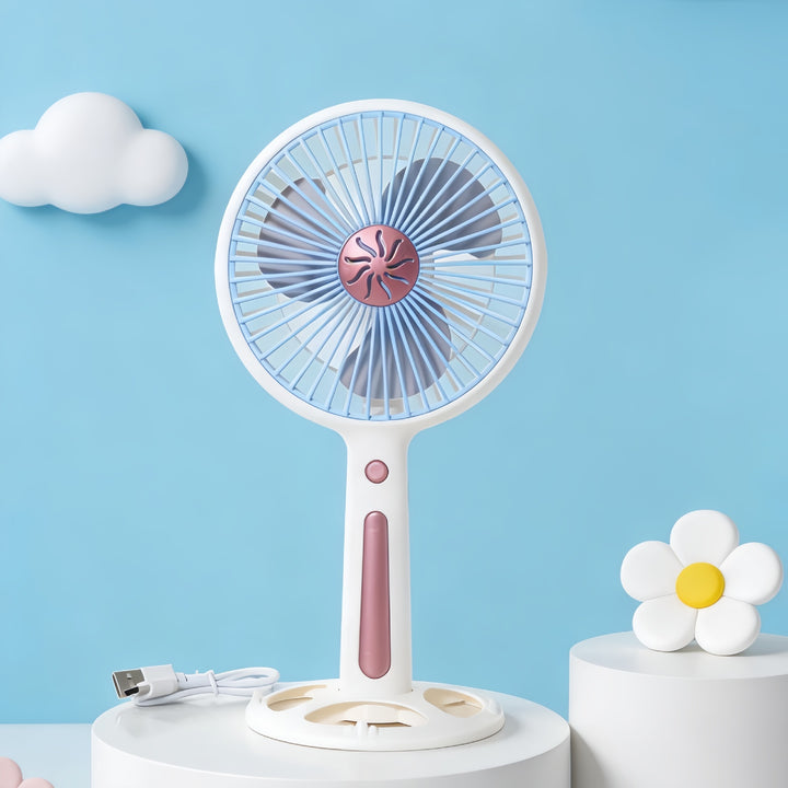 Women's Portable Mini Fan with USB Charging Function and Ergonomic Handle Kalsten