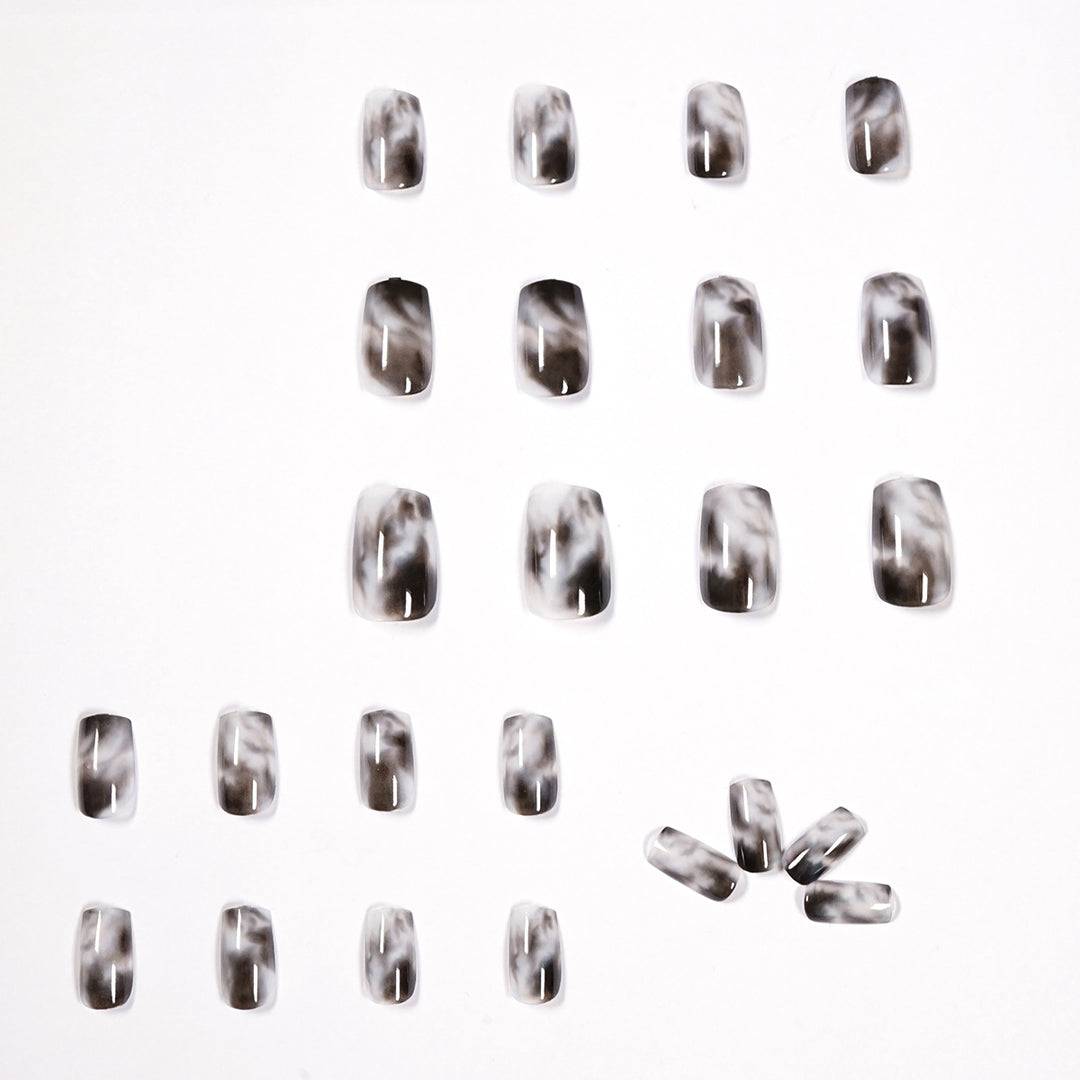 Artful Nail Extensions with Elegant Marble Design Kalsten