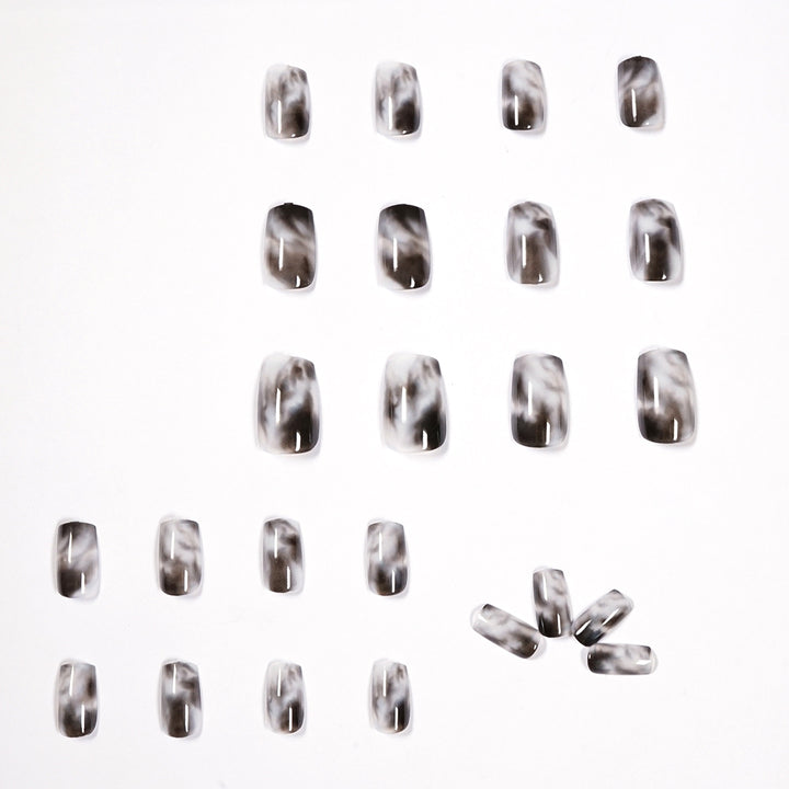 Artful Nail Extensions with Elegant Marble Design Kalsten