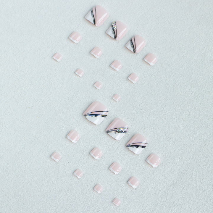 Elegant French Tip Pedicure Nail Art