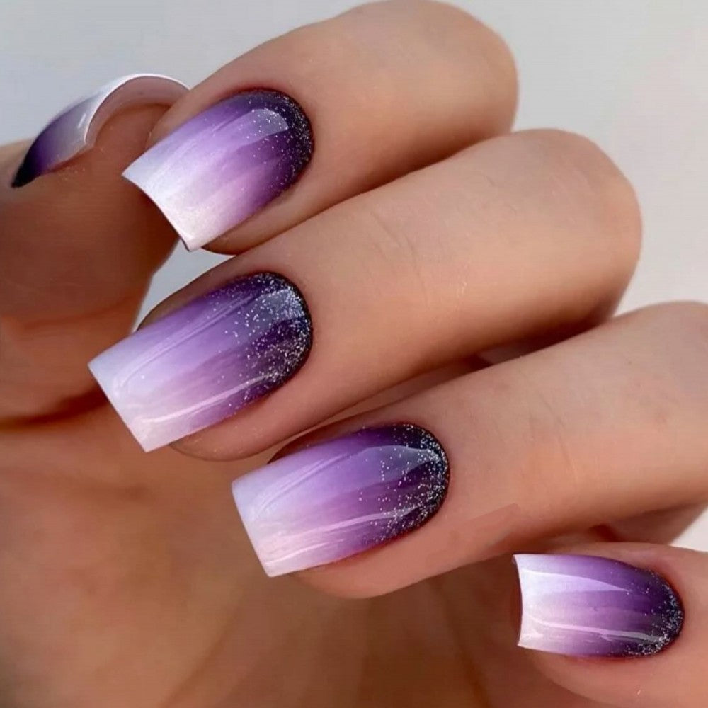 Glittering artificial nails with ombre effect Kalsten