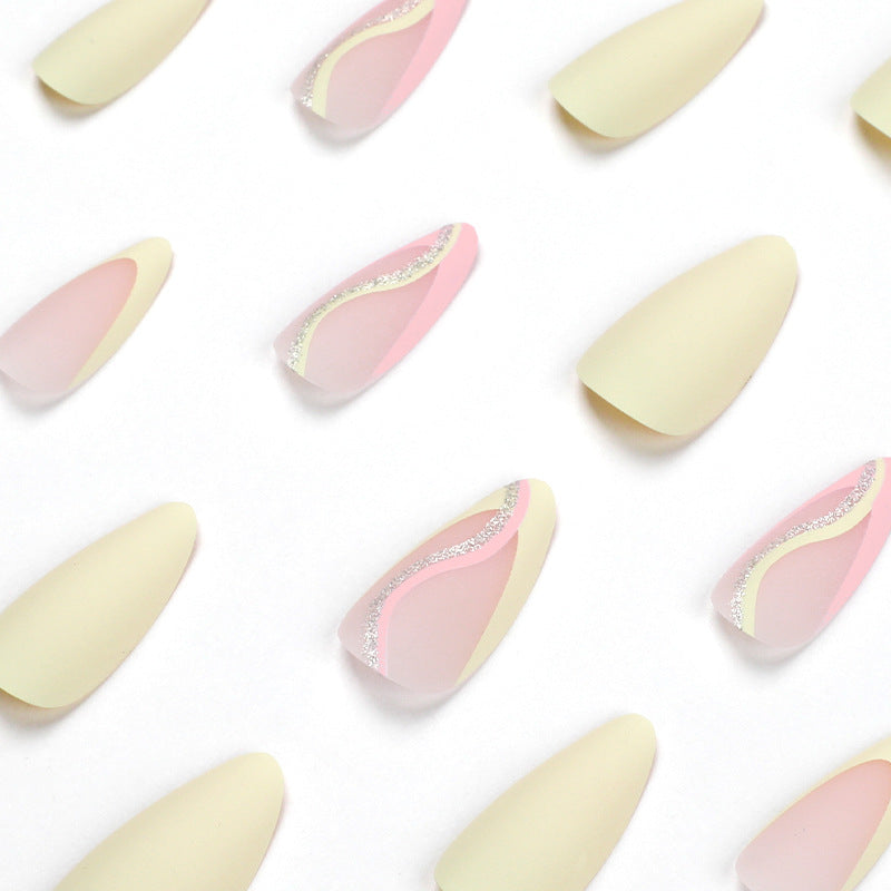 Stylish artificial nails with elegant wave pattern and matte finish Kalsten