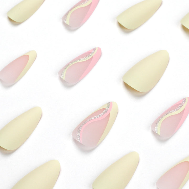 Stylish artificial nails with elegant wave pattern and matte finish Kalsten