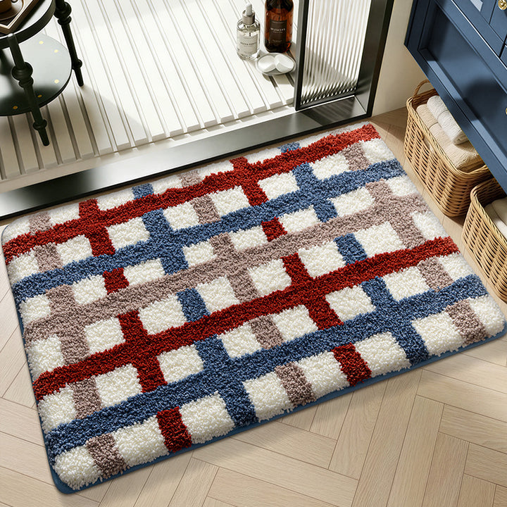 Plush Textured Zigzag Bath Mat Kalsten