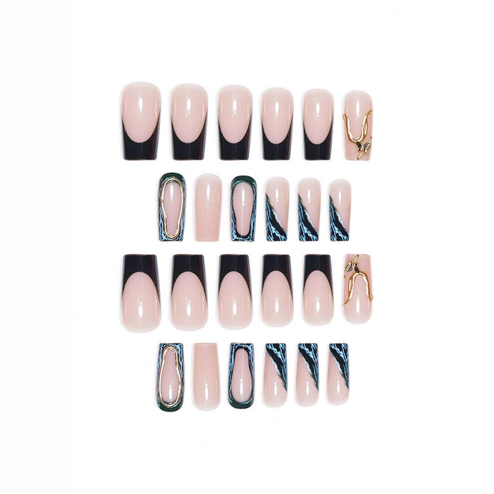 Designer Geometric Press-On Nail Art Kalsten