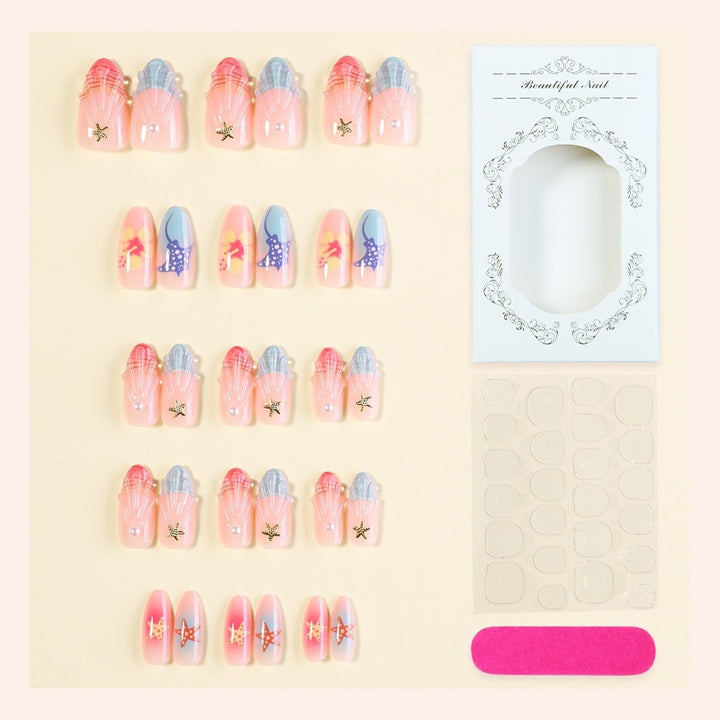 Artificial nail set with maritime motifs Kalsten