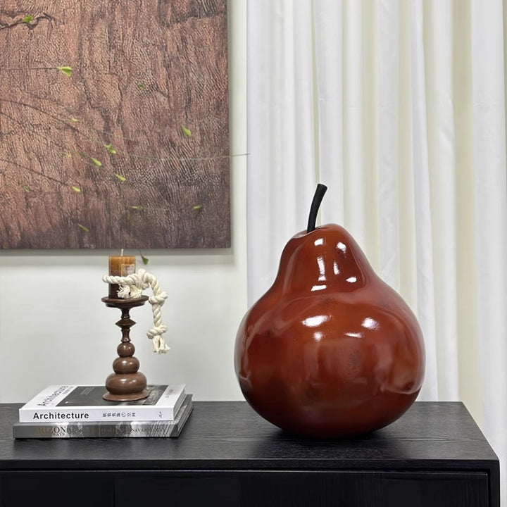 Decorative Wooden Pear Sculpture