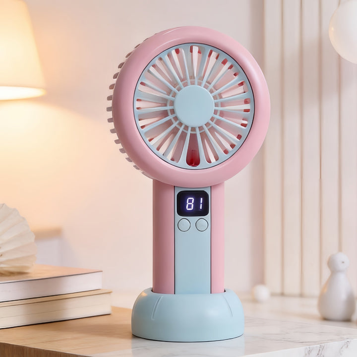 Ladies portable mini fan with LED display Kalsten