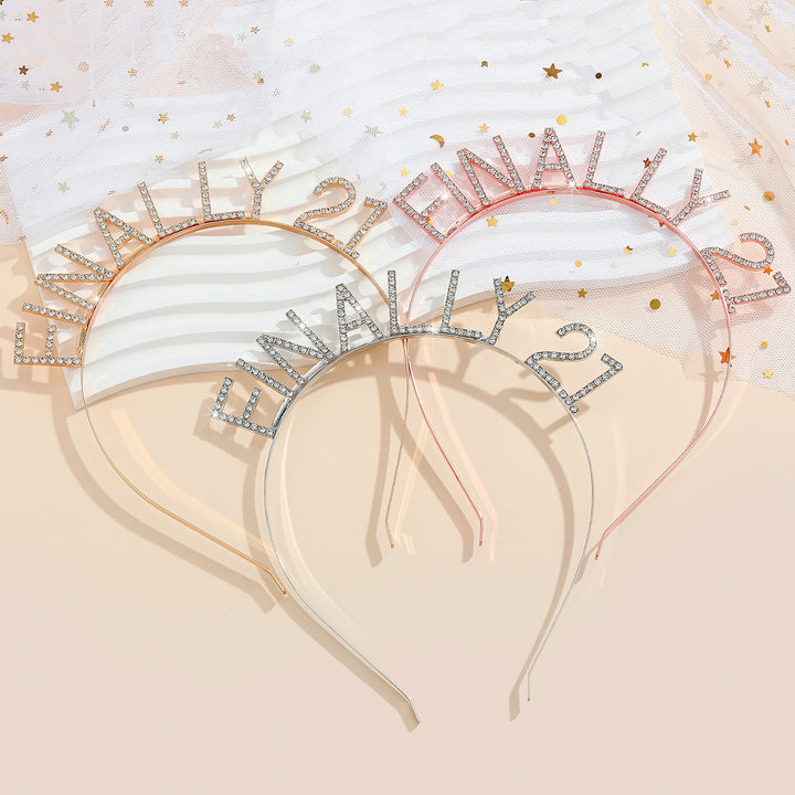 Women's Glittering Hairband with Inscription Kalsten