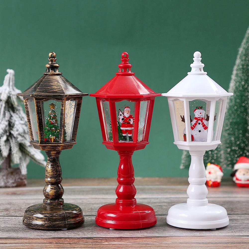 Nostalgic Christmas lantern with moving Santa scene Kalsten