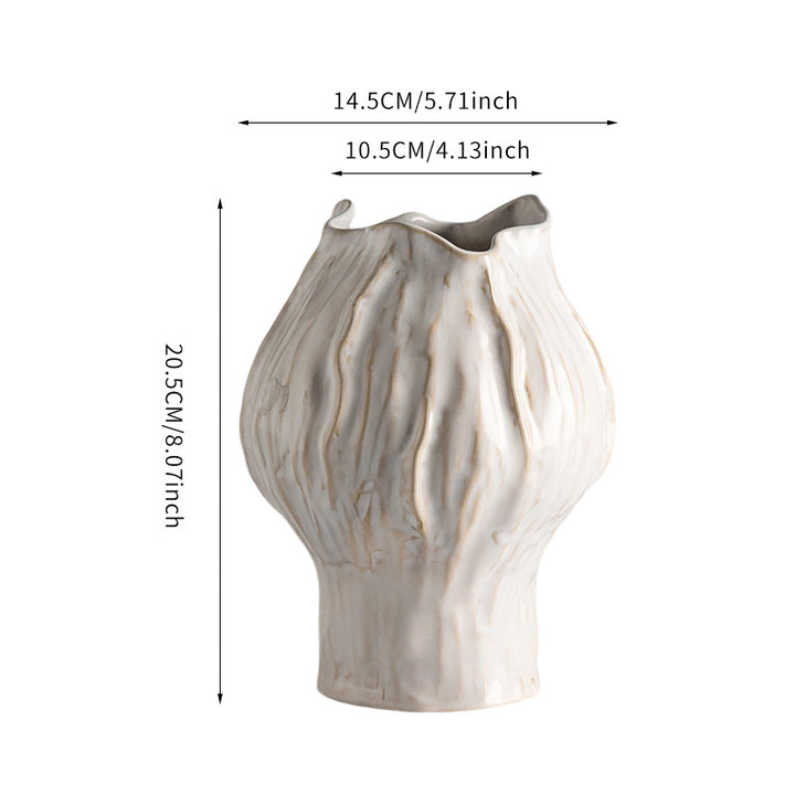 Handmade Textured Ceramic Sculptural Vase