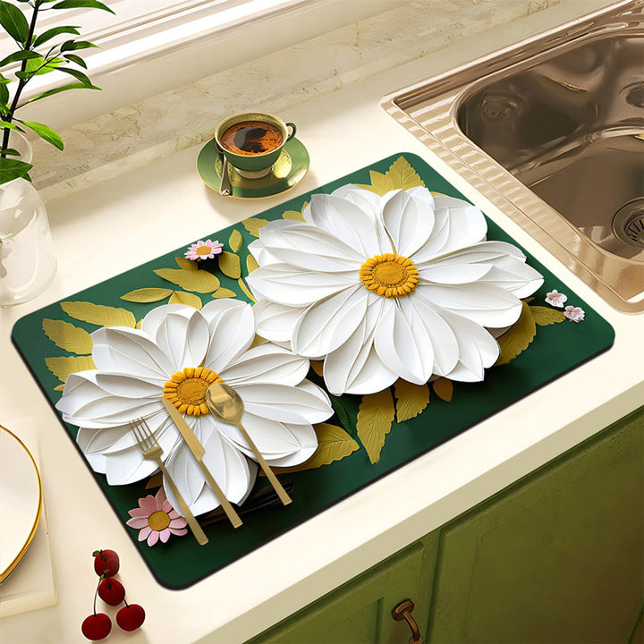 Decorative Floral Kitchen Mat
