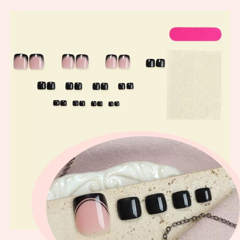 Acrylic Nail Set with Elegant French Design Kalsten