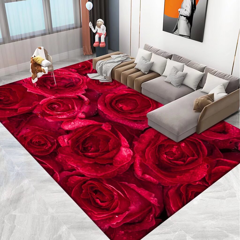 3D Printed Floral Area Rug Kalsten