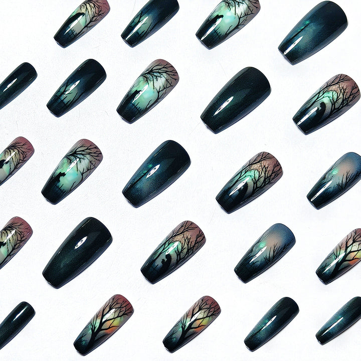 Artistic Night Scene Nail Art Kalsten