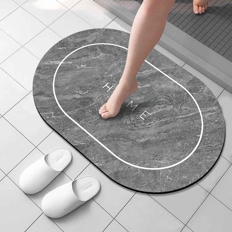 Marble Patterned Bath Mat