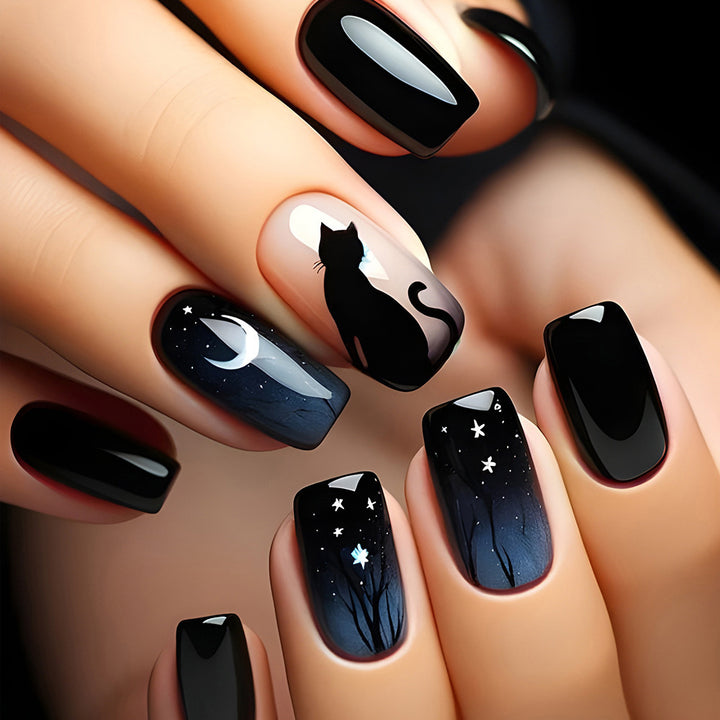 Artistic Cat-Themed Nail Art Enhancements Kalsten