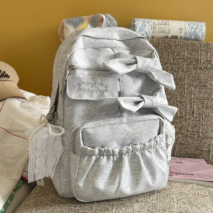 Bow-Embellished Casual Backpack Kalsten