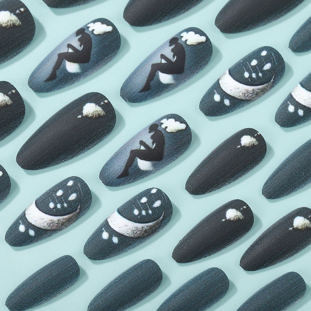 Artificial nails in moon and star design Kalsten